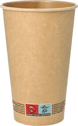 Produktbild Papstar Papp-Trinkbecher "pure", 0,4 l, braun (50 x)