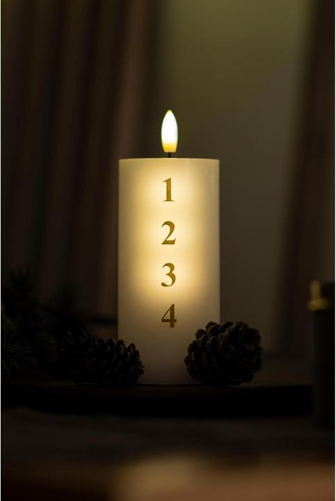 Image du produit Sirius Bougie LED Sille Advent, 7 cm x 150 mm, blanc (1 x)