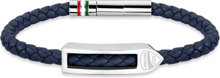 Ducati Punta Armband (22 cm, Leder, Edelstahl)