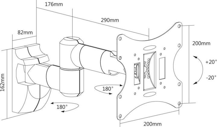 Actual product image Reflecta FLEXO 40-300B (Wall, 40", 30 kg)