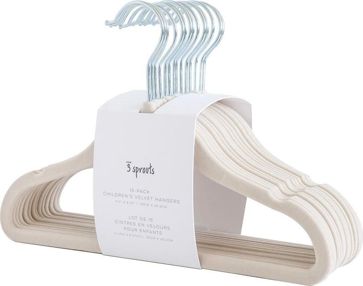 Image du produit 3 Sprouts Velvet Hanger (jeu de 15) - Beige (15 x)