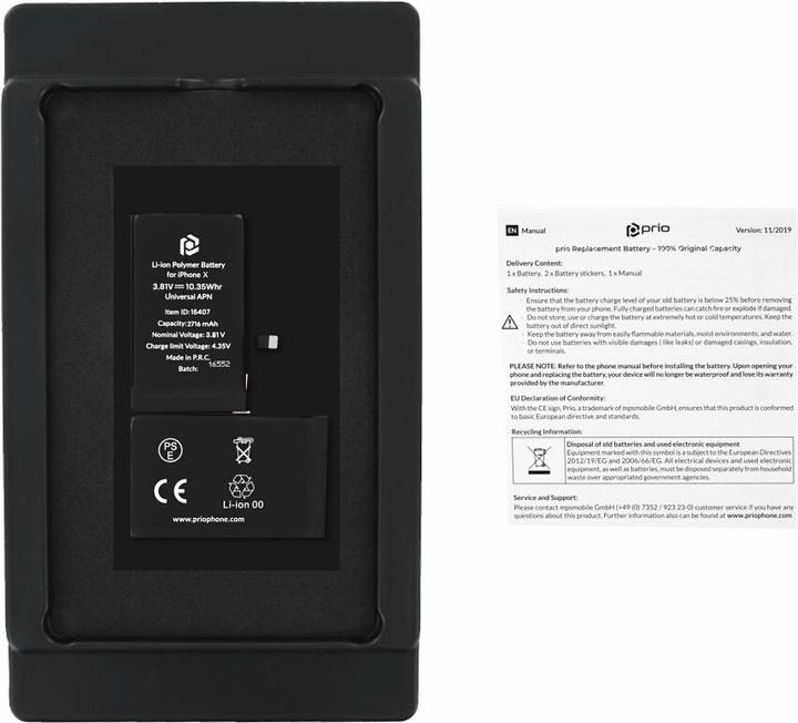 Produktbild prio Akku für Apple iPhone X (Universal APN) (Akku, iPhone X)
