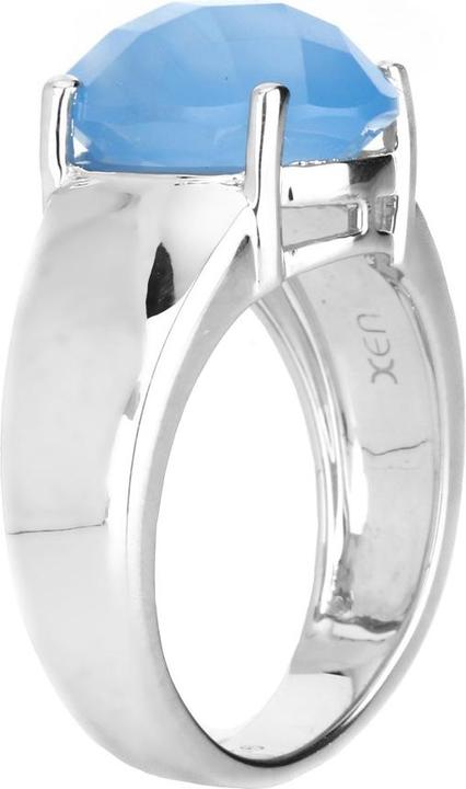 Immagine prodotto Xen Anello con calcedonio tinto di blu Argento 925 rodiato (58, 925 Argento)
