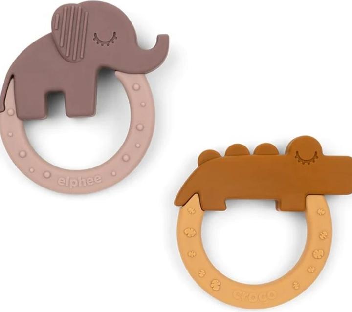 Image du produit Done by Deer Lot de 2 anneaux de dentition Deer Freunde moutarde/poudre