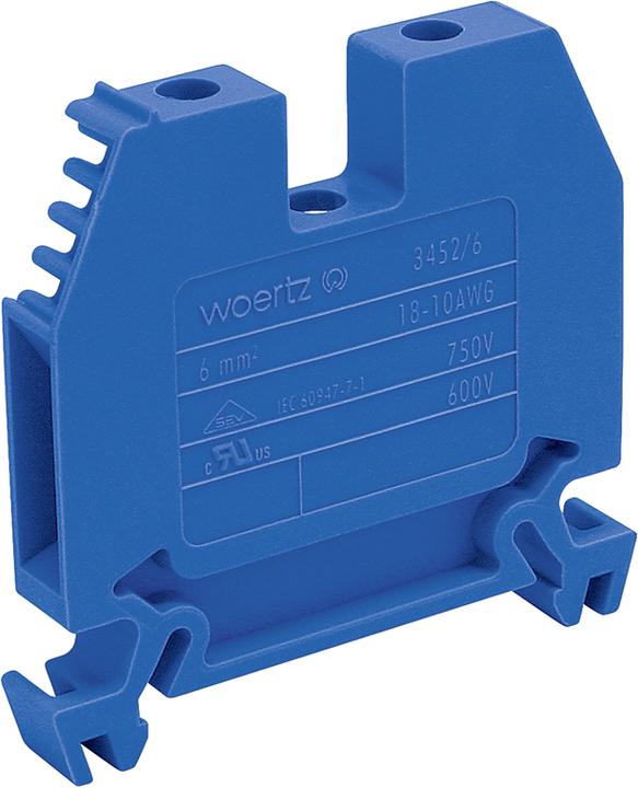 Woertz Terminal block 6mm2 blue