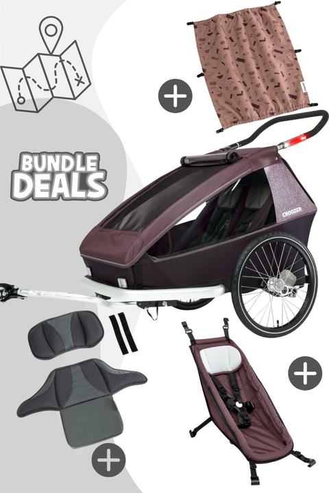 Actual product image Croozer Kid Vaaya 2 Sunny Baby Bundle - Farbe: Blossom Red