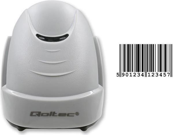 Produktbild Qoltec 1D Laser Barcode Scanner | USB | White (1D-Barcodes)