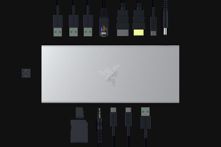Produktbild Razer NB Acc Dock USB-C 4 Mercury (RC21-02280200-R3EK) (USB-C, 14 Ports)