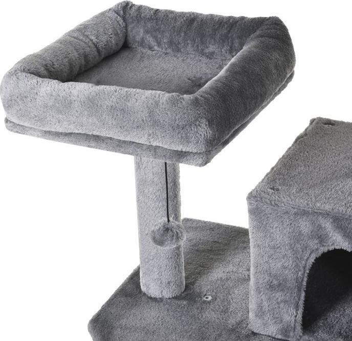 Actual product image Swisshandel24 Scratching tree Climbing tree Cat furniture Cat cave with sisal posts, 60 x 50 x 145 cm (145 cm, Grey)