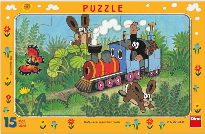 Actual product image Dino Puzzle mole and locomotive 15 pieces (15 pieces)