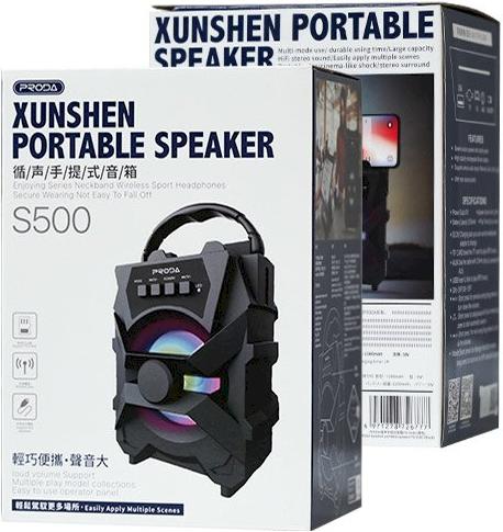 Actual product image Proda Xunshen Portable Wireless Bluetooth Speaker FM Radio + Micro SD (4 h, USB power delivery)