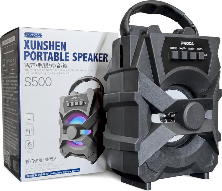 Actual product image Proda Xunshen Portable Wireless Bluetooth Speaker FM Radio + Micro SD (4 h, USB power delivery)