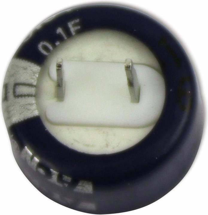 Actual product image Eaton Gold cap electrolytic capacitor, 0.1 F, 5.5 V, 13.5x8.3 mm