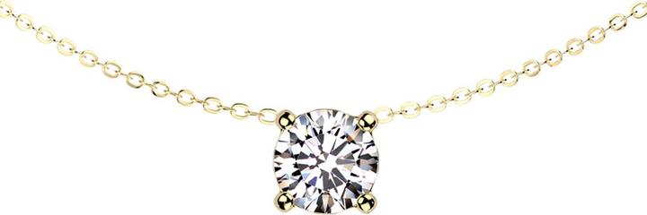 Produktbild Star Piercing Kette vergoldet Anhänger runder Kristall silber (ohne Messing, Chirurgenstahl 316L)