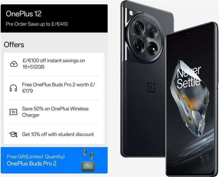 Actual product image OnePlus 12 (256 GB, Silky Black, 6.82", Dual SIM, 50 Mpx, 5G)