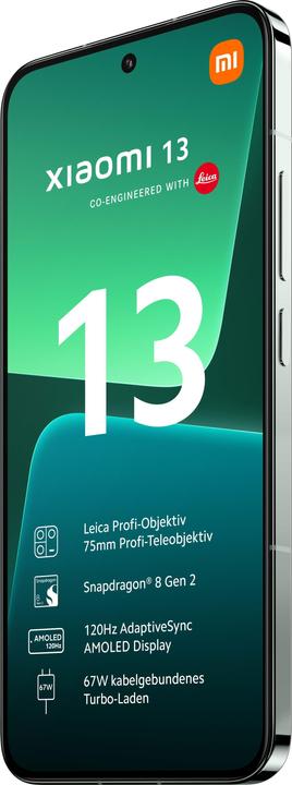 Produktbild Xiaomi 13 (256 GB, Flora Green, 6.36", Dual SIM, 50 Mpx, 5G)