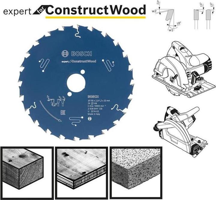 Produktbild Bosch Professional Zubehör Kreissägeblatt Expert for Construct Wood, 210 x 30 x 2,0 mm, 30