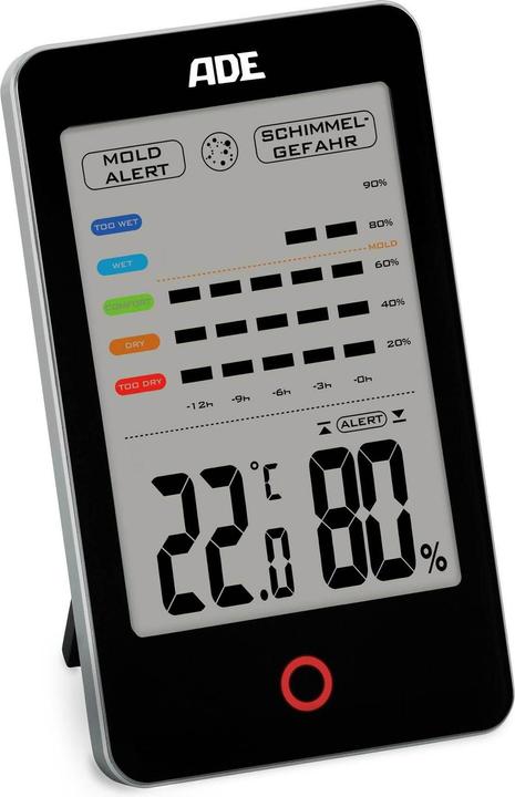 Actual product image ADE Thermo-/Hygrometer digital Schwarz, Funktionen