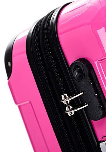 Immagine prodotto Beibye Trolley a guscio rigido Twin Wheels 2048, rosa, M (45 l, Bagaglio a mano (fino a 50 litri))