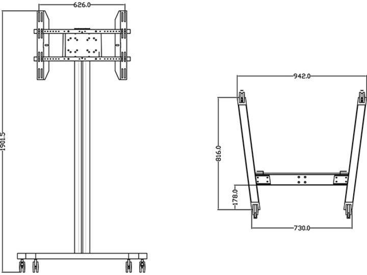 Actual product image Multibrackets M Display Stand 180 Single Black (Device-specific, 63", 50 kg)