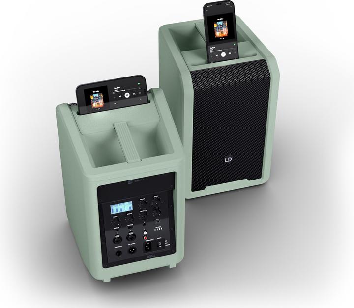 LD Systems ANNY® 8 GN - Portable Bluetooth® PA speaker with rechargeable battery and mixer, Adventure Green (Active, 1x 80 W)