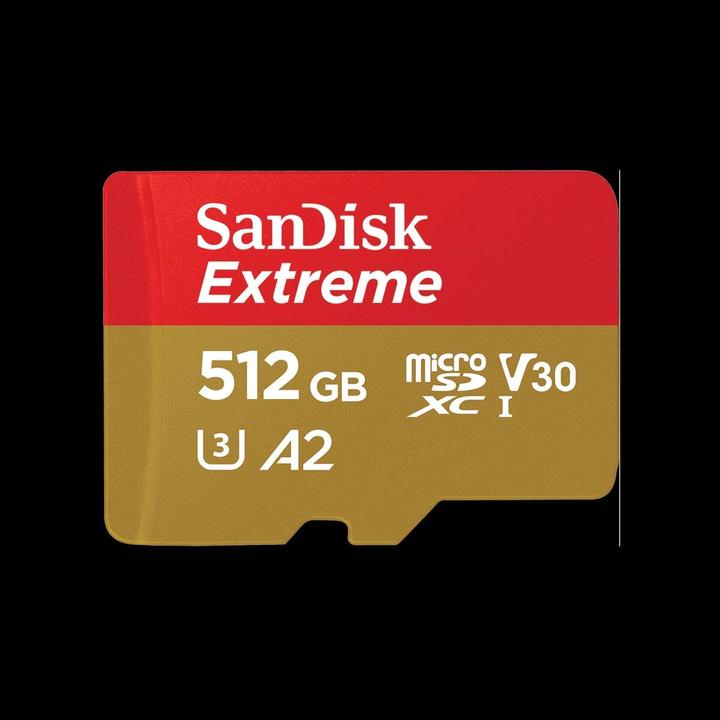 Actual product image SanDisk Extreme UHS-I V30 (512 GB, microSDXC, U3, UHS-I)