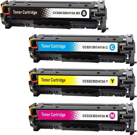 Actual product image Hermex Compatible toner for HP Color LaserJet CM2320fxi MFP (M, FC, C, Y)