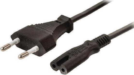 RND Electronics AC-Netzkabel, Schutzkontaktstecker Typ C (CEE 7/16) - IEC 60320 C7, 3m, Schwarz (3 m)