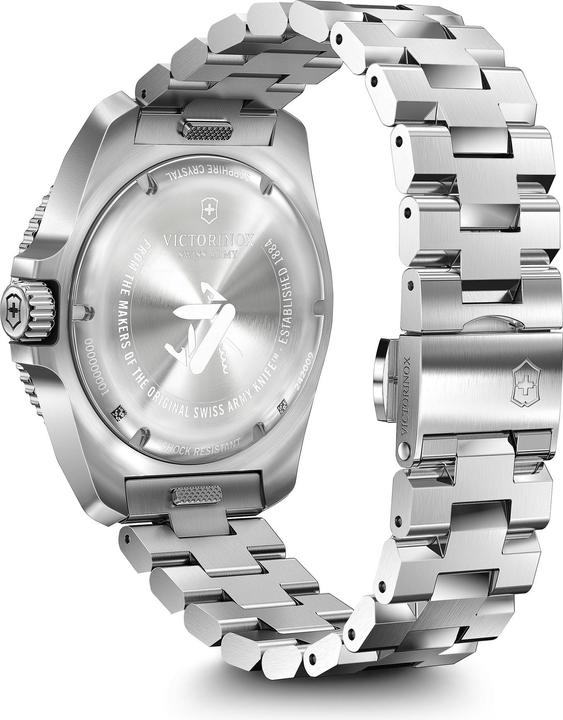 Image du produit Victorinox Journey 1884, Montres de plongée, Montres Homme, 43 cm, Cadran noir, Bracelet argent, acier inoxydab (Montre de plongée, 43 mm)