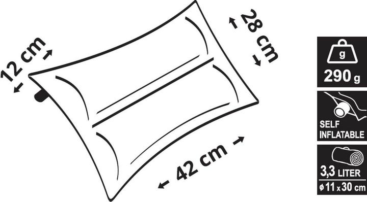 Produktbild Cattara Selbstaufblasendes Kissen TWIN 42x28x12cm blau