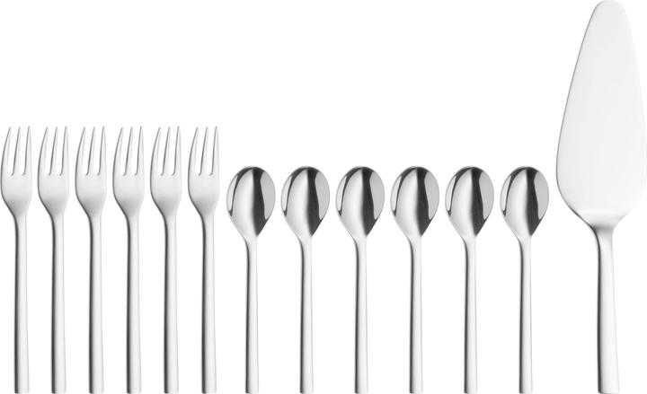 Obst- Kuchenbesteck 13tlg 6 Personen Tortenheber Nuova Edelstahl 18/10 poliert (13 Stück, Besteck Set)