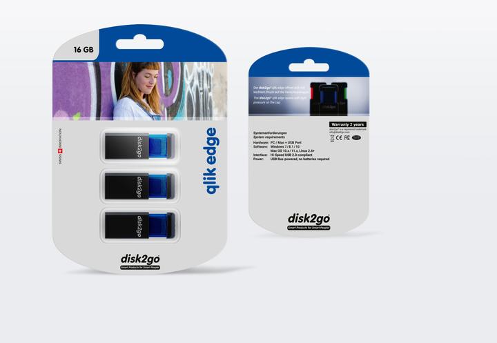 Actual product image Disk2go Qlik Edge (16 GB, USB-A)