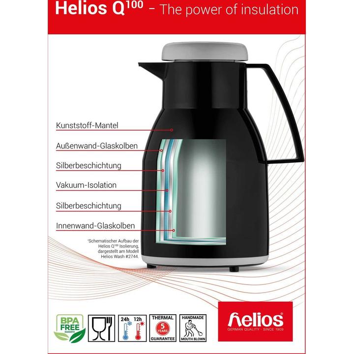 Immagine prodotto Helios Caraffa per il lavaggio a vuoto, capacità: 1 litro, bianca (1 l)