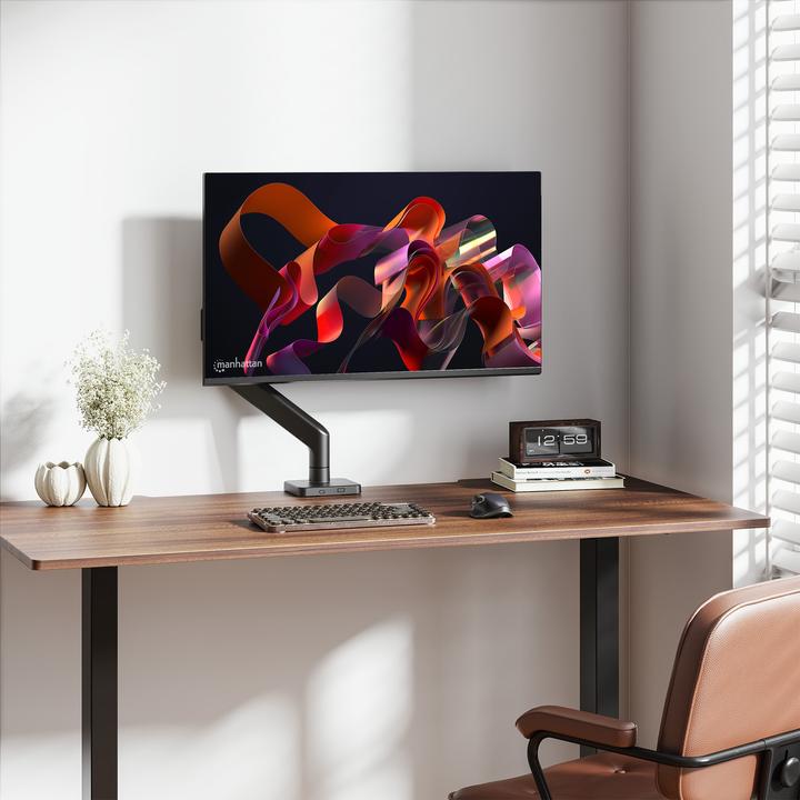 Actual product image Manhattan Desk mount with mechanical spring and particularly high load capacity for one monitor, aluminium (Table, 49")