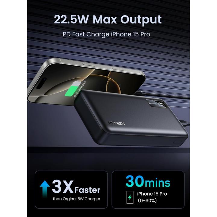 Actual product image Ugreen Two-Way Power Bank (20000 mAh, 20 W, 74 Wh)