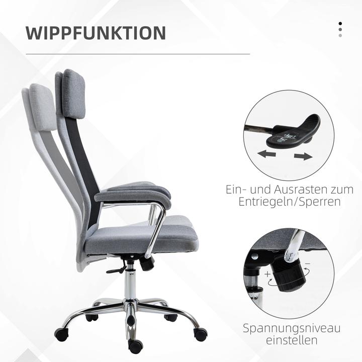 Produktbild Vinsetto Bürostuhl ergonomisch und mit hoher Rückenlehne