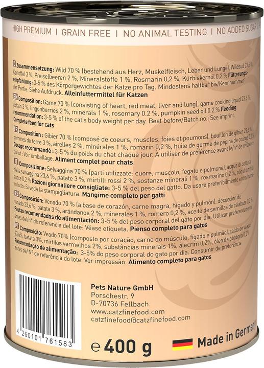 Immagine prodotto Catz Finefood No.09 Selvaggio (Adulto, 1 pz., 400 g)