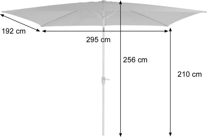 Produktbild Swisshandel24 Sonnenschirm, Gartenschirm, 2x3m rechteckig neigbar, Polyester/Alu 4,5kg - anthrazit (1.92 m)