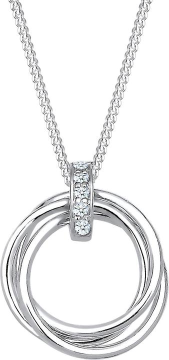 Image du produit Elli DIAMONDS Collier Cercle Trio Diamant (0.025 ct.) 925 Argent (Cierge, Argent sterling 925, 45 cm)