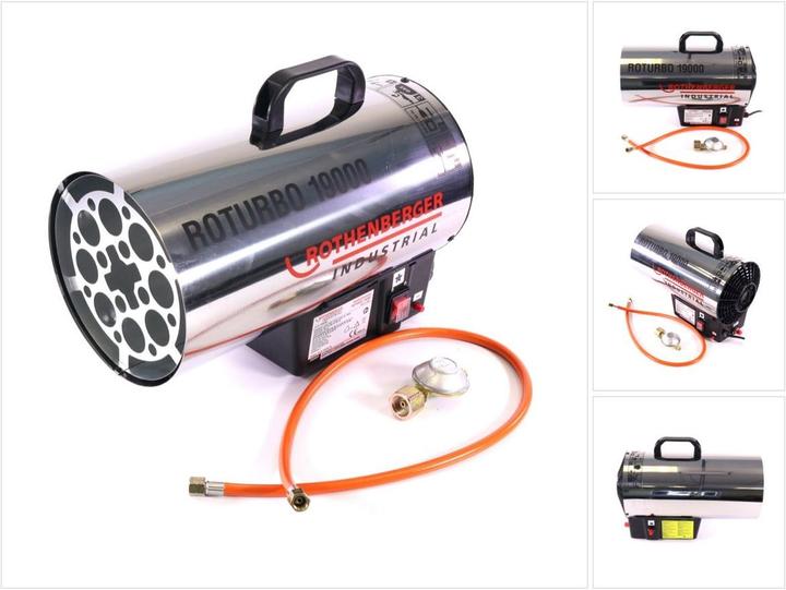 Immagine prodotto Rothenberger RoTurbo 19000 Generatore di calore a gas + Accensione piezoelettrica + Tubo (18500 W)