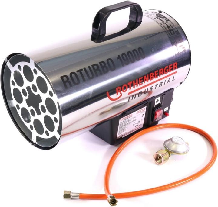 Immagine prodotto Rothenberger RoTurbo 19000 Generatore di calore a gas + Accensione piezoelettrica + Tubo (18500 W)