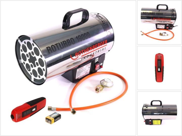 Produktbild Rothenberger RoTurbo 19000 Heizkanone + Piezo-Zündung + Schlauch + Regler ( 1500000051 )