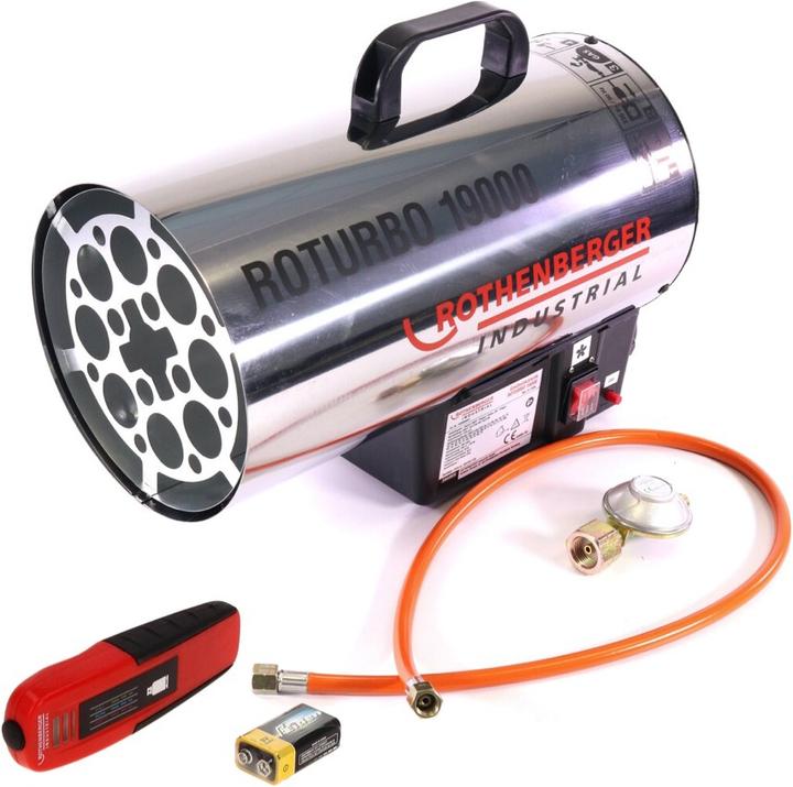 Produktbild Rothenberger RoTurbo 19000 Heizkanone + Piezo-Zündung + Schlauch + Regler ( 1500000051 )