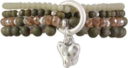 Immagine prodotto Andreani Armband aus echter Afrikanischer Grüner Jade mit Herzanhänger breit von (Giada verde africana)