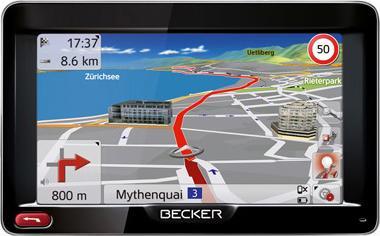 Becker ACTIVE 50, TMC, cartes Europe (5")