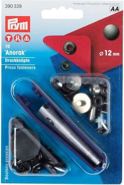 Produktbild Prym Druckknopf Anorak, brüniert 12 mm, Karte 10 Stk.