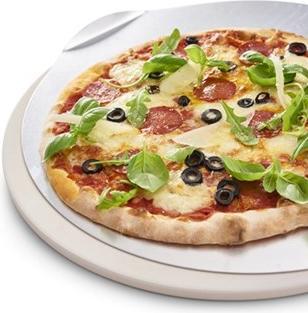 Image du produit Dangrill Pierre à pizza BBQ, ronde, avec plaque en aluminium, 38cm