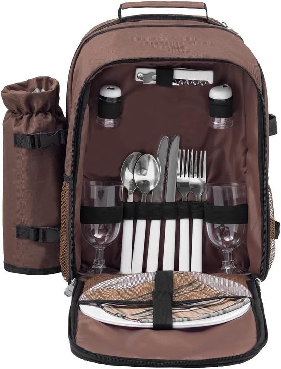 Produktbild Anndora Picknickrucksack für 2 Personen, Retro Braun