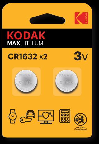 Actual product image Kodak MAX Knapcelle battery CR1632 (2 pcs., CR1632, 120 mAh)