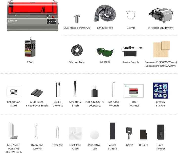 Actual product image Creality Falcon2 Pro 22W Laser Cutter